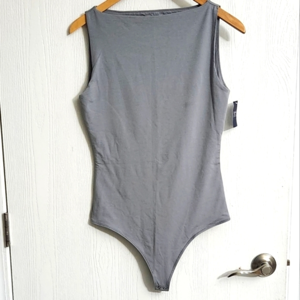 New!Abercrombie & Fitch Women's Cotton-Modal Slash Bodysuit - Picture 6 of 9